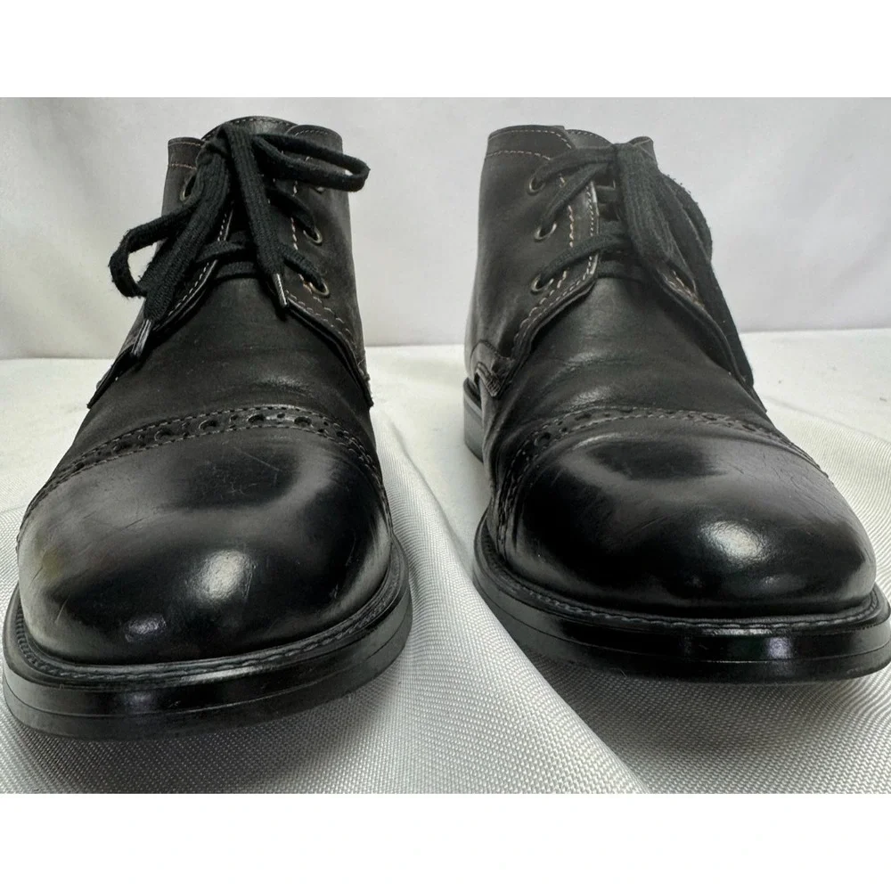 Men's Johnston & Murphy Black Leather Chukka Style Dress Ankle Boots Size 9 M